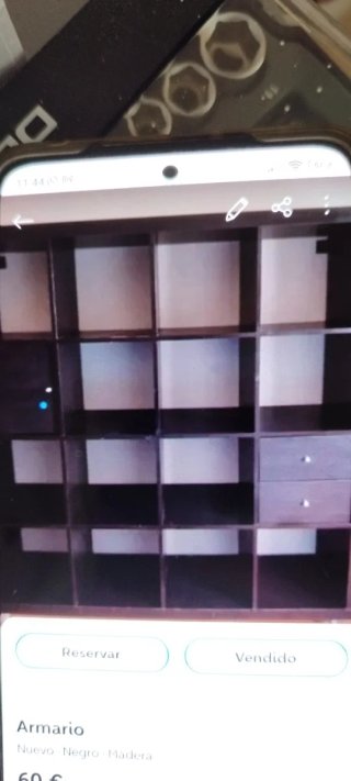 Estantería modular madera negra