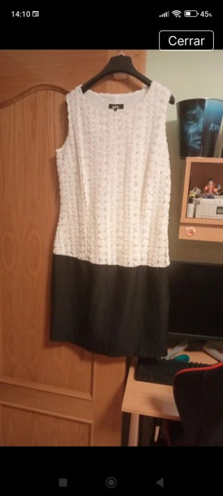Vestido forrado blanco y negro