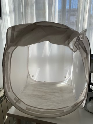Set de fotografía con iglú y dos focos con trípode