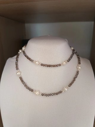 Collana perle e cristalli