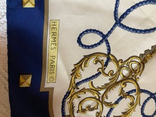 Foulard Hermes vintage chiavi oro blu