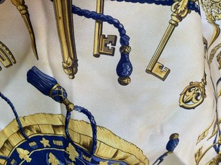 Foulard Hermes vintage chiavi oro blu