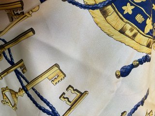 Foulard Hermes vintage chiavi oro blu