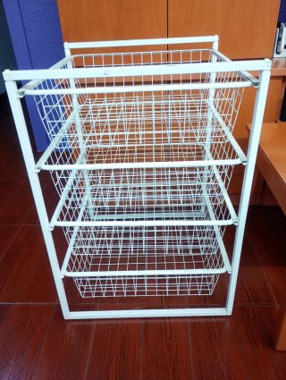 Carrito Organizador Metálico Blanco