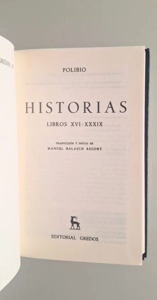 Historias, Polibio, Biblioteca clásica Gredos