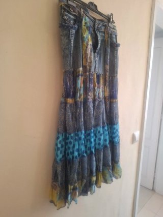 Falda Larga Patchwork Y2K Jus d’Orange