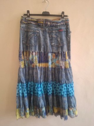 Falda Larga Patchwork Y2K Jus d’Orange