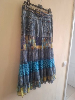 Falda Larga Patchwork Y2K Jus d’Orange