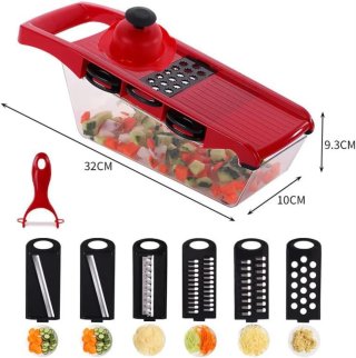 Affetta verdure rosso con accessori