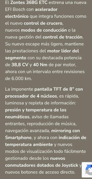 8 2026 VER DESCRIPCIÓN OFERTA ZONTES 368G ETC