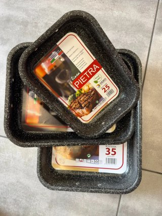 Set 3 Teglie Forno Pietra 25/30/35 cm