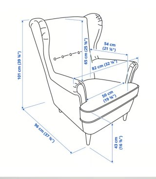 Butaca orejera gris Ikea