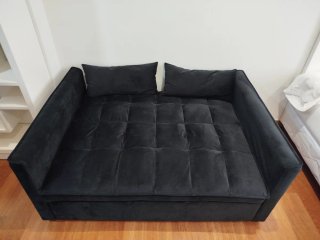 Sofá Cama Negro Terciopelo