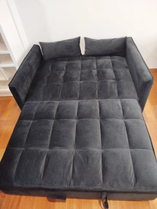 Sofá Cama Negro Terciopelo