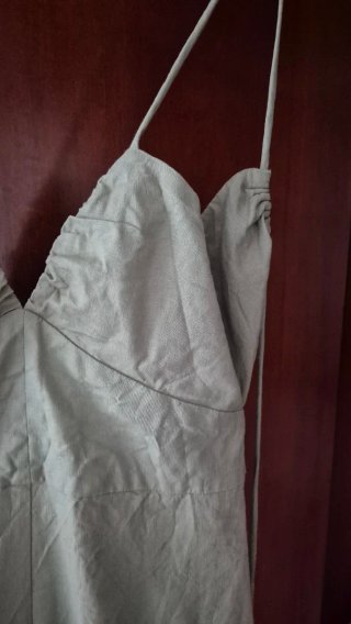 Vestido lino verde Zara