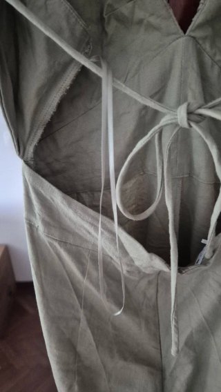 Vestido lino verde Zara