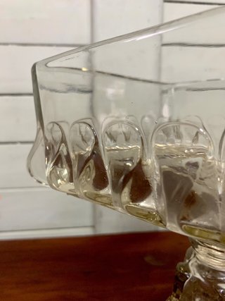 Recipiente de cristal para dulces antiguo