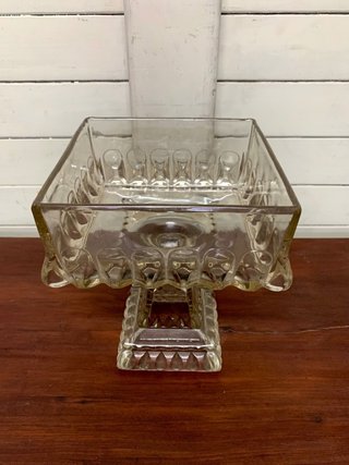 Recipiente de cristal para dulces antiguo