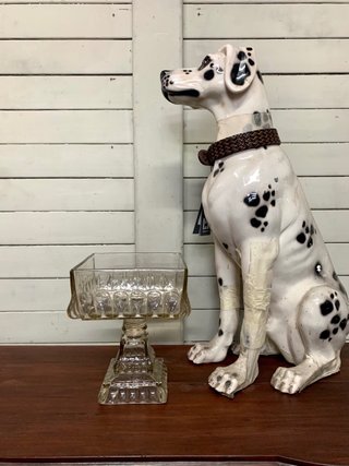 Recipiente de cristal para dulces antiguo
