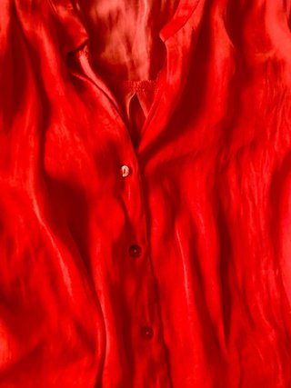 2 Blusas Satén Talla L Roja y Azul