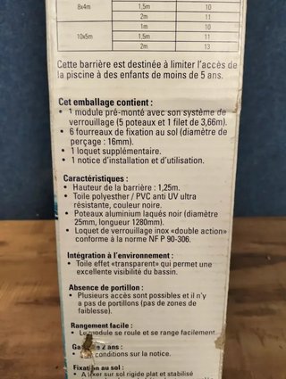 Gre Valla Seguridad para Piscina 3,66x1,33m