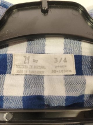 Camisa cuadros niño 3-4 años marca Zippy