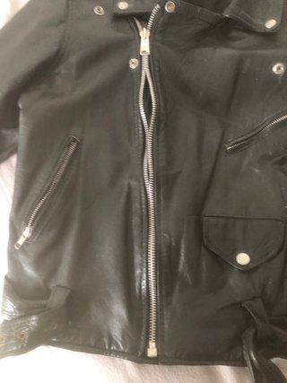 Chaqueta Cuero BLL Cremalleras Vintage Talla S