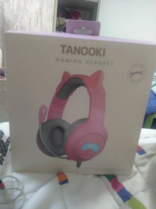 Auriculares Gaming Tanooki Rosa y Gris