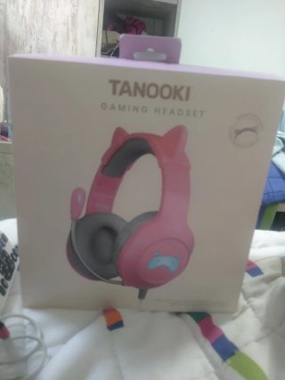 Auriculares Gaming Tanooki Rosa y Gris