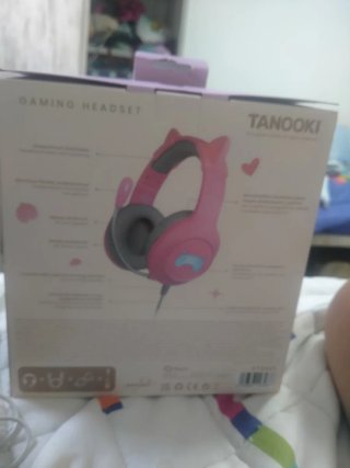Auriculares Gaming Tanooki Rosa y Gris