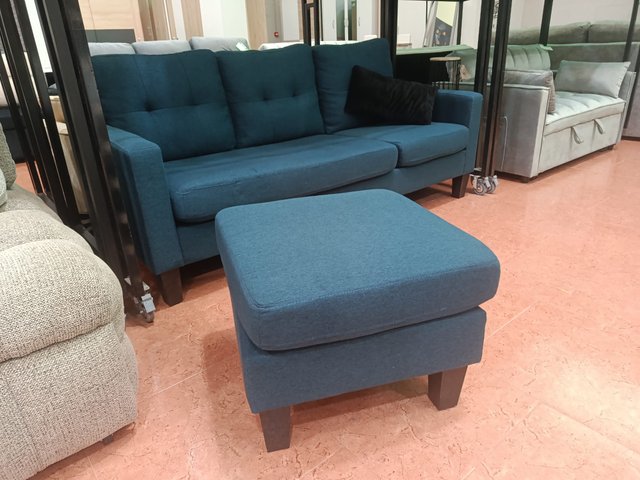 Sofá cama azul de tela