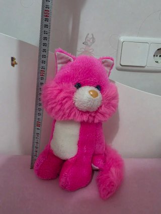 Peluche gato rosa
