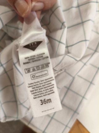 Camisa niño cuadros Tex 36 meses 100% algodón