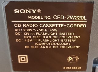 Mini cadena Sony CFD-ZW220L