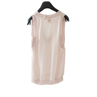 Schumacher / Top de seda rosa palo sin mangas XS