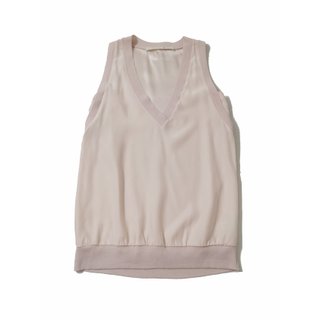 Schumacher / Top de seda rosa palo sin mangas XS