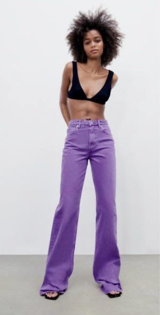 Pantalones vaqueros Zara morados talla 36