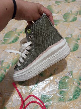 Converse All Star Platform Verdi e Rosa