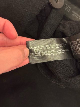 Pantalón Lino Bordado zara