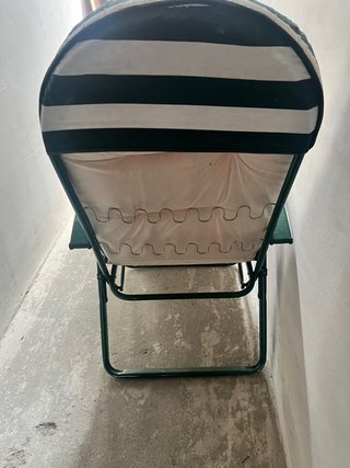 Sillón hamaca rayas verde y blanco