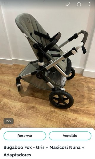 Carrito Bugaboo+Maxicosi+Trona+Cuna+Saca leche