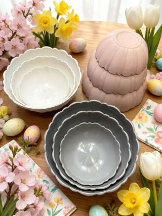 Set 3 Insalatiere Scalloped 16/20/24 cm