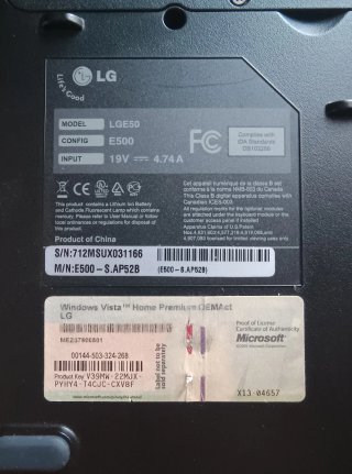 Portátil LG para piezas