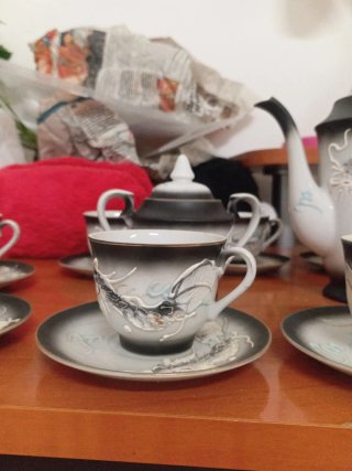 Juego de café japonés dragón