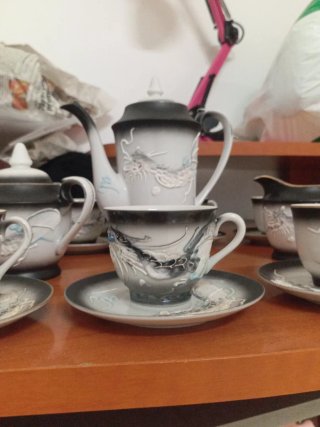 Juego de café japonés dragón