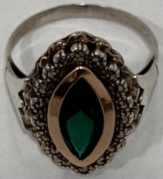 ANTIGUO ANILLO PLATA Y ORO PORTUGAL SIGLO XIX