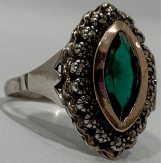 ANTIGUO ANILLO PLATA Y ORO PORTUGAL SIGLO XIX