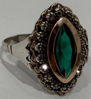 ANTIGUO ANILLO PLATA Y ORO PORTUGAL SIGLO XIX