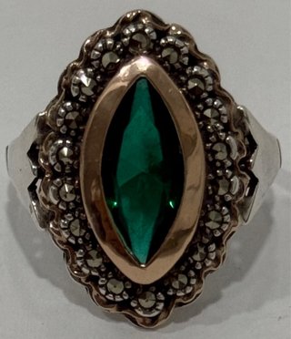 ANTIGUO ANILLO PLATA Y ORO PORTUGAL SIGLO XIX