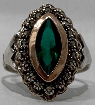 ANTIGUO ANILLO PLATA Y ORO PORTUGAL SIGLO XIX